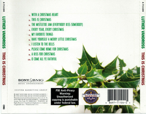 Luther Vandross : This Is Christmas (CD, Album, RE)