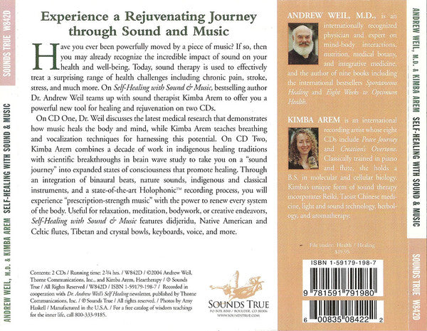 Andrew Weil & Kimba Arem : Self-Healing With Sound & Music (2xCD, Album)