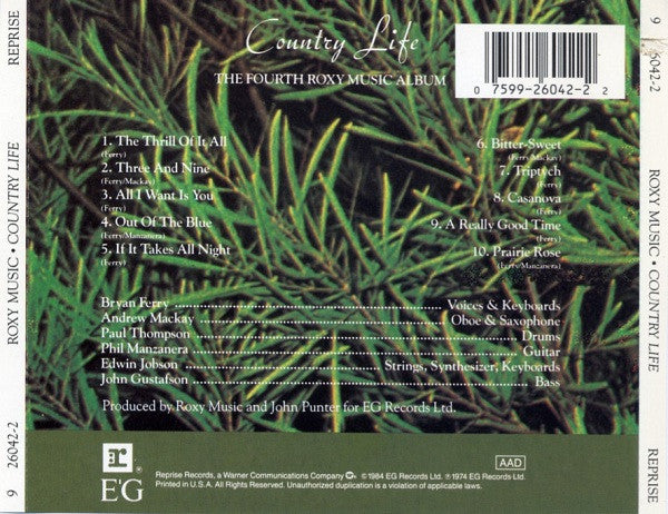 Roxy Music : Country Life (CD, Album, RE, Spe)
