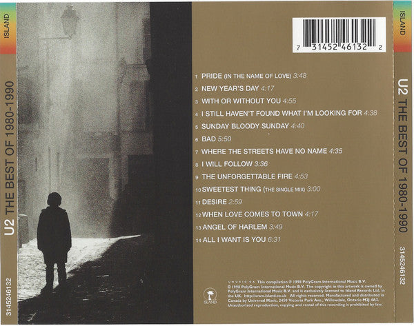 U2 : The Best Of 1980-1990 (CD, Comp, RM)