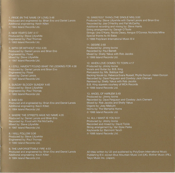 U2 : The Best Of 1980-1990 (CD, Comp, RM)