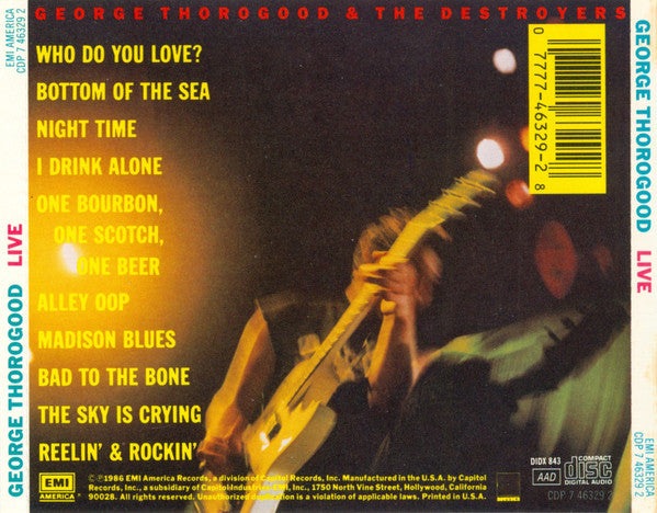 George Thorogood & The Destroyers : Live (CD, Album)