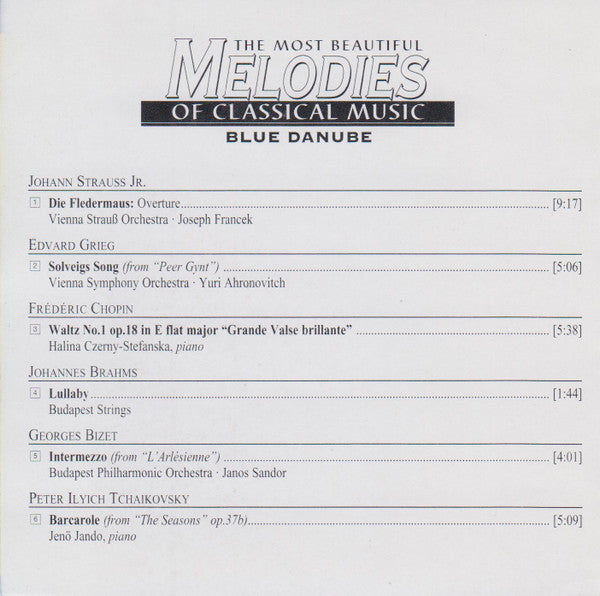 Various : The Most Beautiful Melodies Of Classical Music - Blue Danube (CD, Comp, 24 )