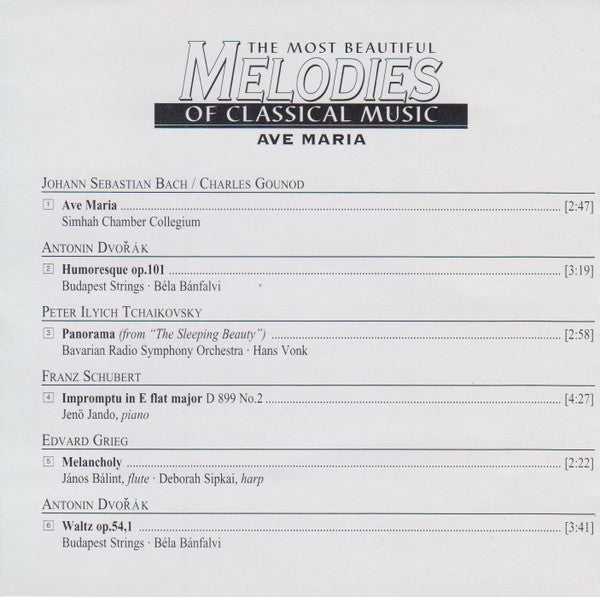 Various : The Most Beautiful Melodies Of Classical Music - Ave Maria (CD, Comp, 24 )