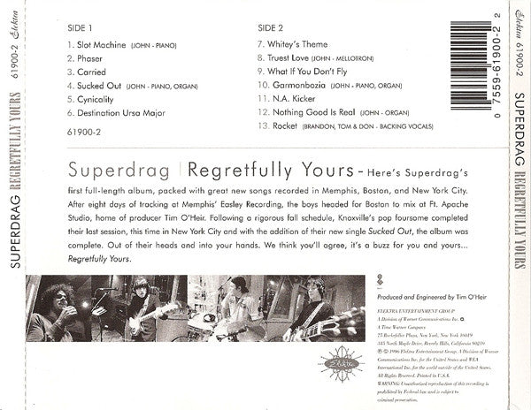 Superdrag : Regretfully Yours (CD, Album,  SR)