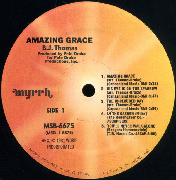 B.J. Thomas - Amazing Grace (LP) (VG) - Endless Media