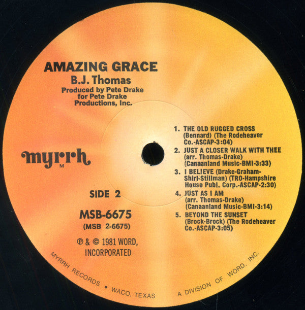 B.J. Thomas - Amazing Grace (LP) (VG) - Endless Media