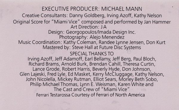 Various : Miami Vice II (New Music From The Television Series, "Miami Vice") (Cass, Album, Comp)