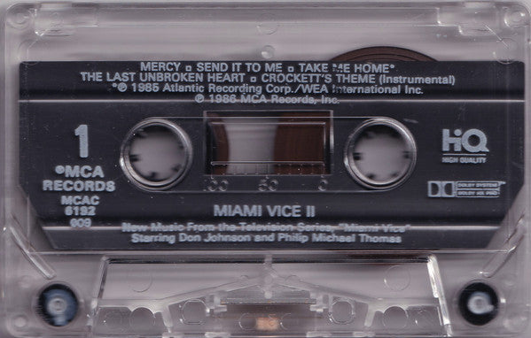 Various : Miami Vice II (New Music From The Television Series, "Miami Vice") (Cass, Album, Comp)