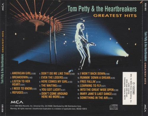 Tom Petty And The Heartbreakers : Greatest Hits (CD, Comp, Club, RP)