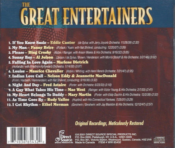 Various : The Great Entertainers (CD, Comp, RM)