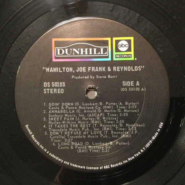 Hamilton, Joe Frank & Reynolds : Hamilton, Joe Frank & Reynolds (LP, Album, Gat)