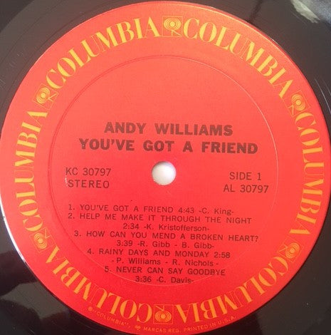 Andy Williams - You've Got A Friend (LP) (VG+) - Endless Media