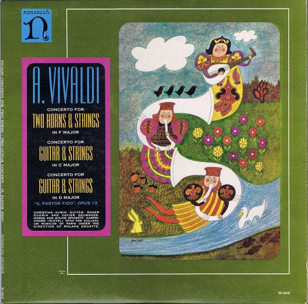 Antonio Vivaldi, Christian Aubin, Sylvia Spickett, Roger Guérin, Xavier Delwarde, Collegium Musicum De Paris, Roland Douatte : Concerto For Two Horns & Strings In F Major / Concerto For Guitar & Strings In C Major / Concerto For Guitar & Strings In D Major / "Il Pastor Fido", Op. 13 (LP, Mono)