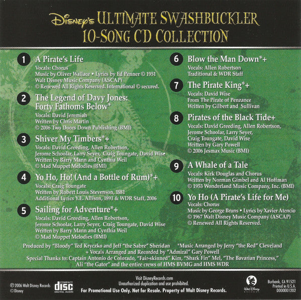 Various : Disney's Ultimate Swashbuckler 10-Song CD Collection (CD, Comp, Mono, Ltd, Promo, CMR)