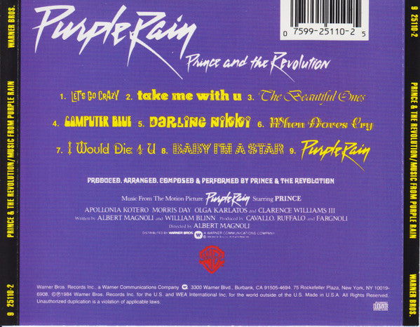 Prince And The Revolution : Purple Rain (CD, Album, RE, Cin)