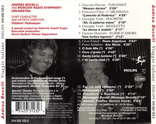 Andrea Bocelli : Viaggio Italiano (CD, Album)