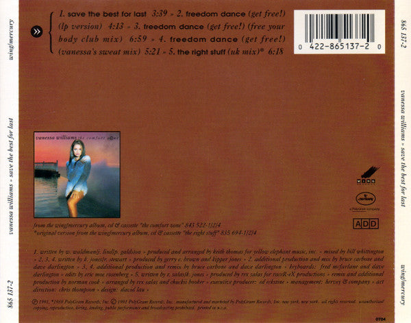 Vanessa Williams : Save The Best For Last (CD, Maxi)