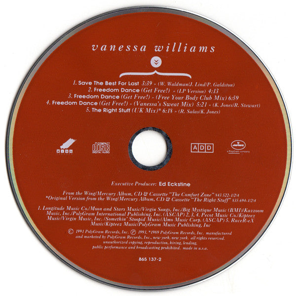 Vanessa Williams : Save The Best For Last (CD, Maxi)