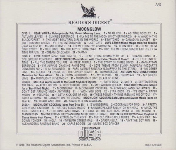 Various : Moonglow - Romantic Piano & Orchestra (4xCD, Comp, RM)