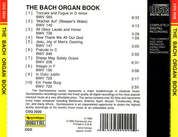 Johann Sebastian Bach, Philip Brunelle : The Bach Organ Book (CD, Album, RE)