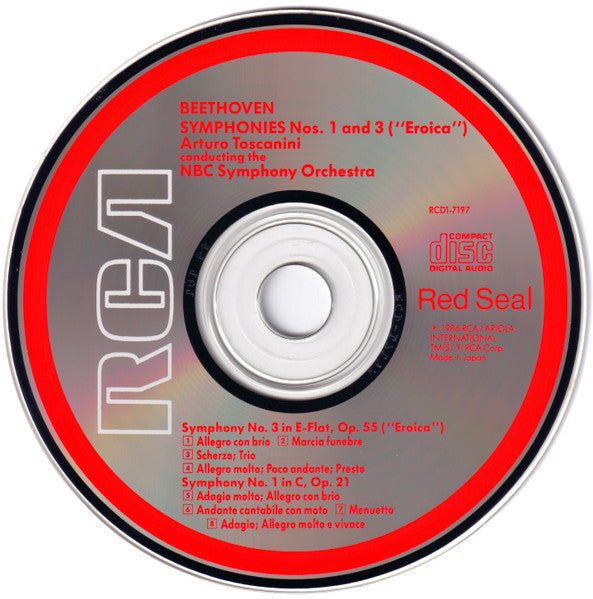 Arturo Toscanini, Ludwig van Beethoven : Symphony No. 1 In C, Op. 21 / Symphony No. 3 In E-Flat, Op. 55 ("Eroica") (CD, Comp, RM)