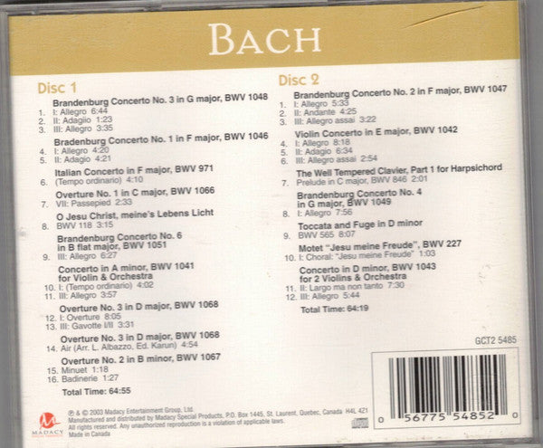 Johann Sebastian Bach : The Best Of Bach Golden Classics (2xCD, Comp)
