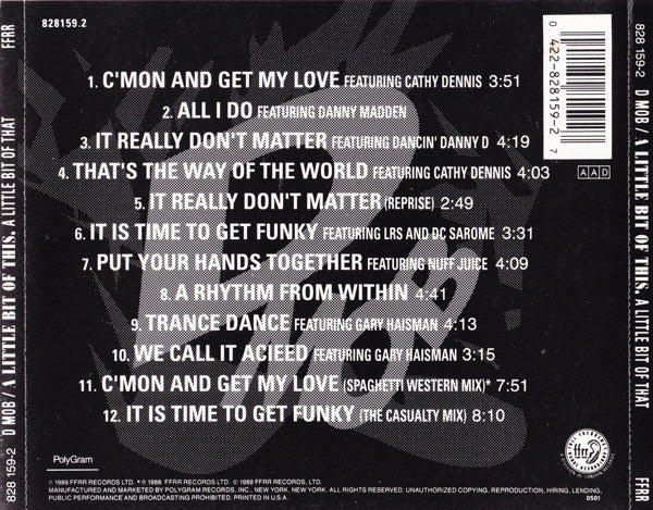 D Mob : A Little Bit Of This, A Little Bit Of That (CD, Album)