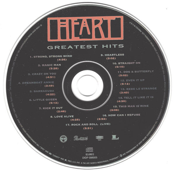 Heart : Greatest Hits (CD, Comp, RE)