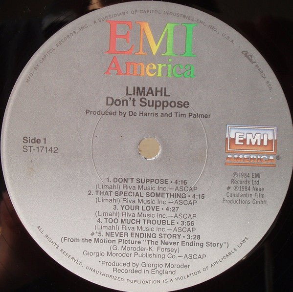 Limahl : Don't Suppose (LP, Album)