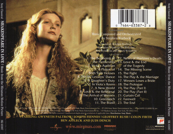 Stephen Warbeck : Shakespeare In Love (Music From The Miramax Motion Picture) (CD, Album)