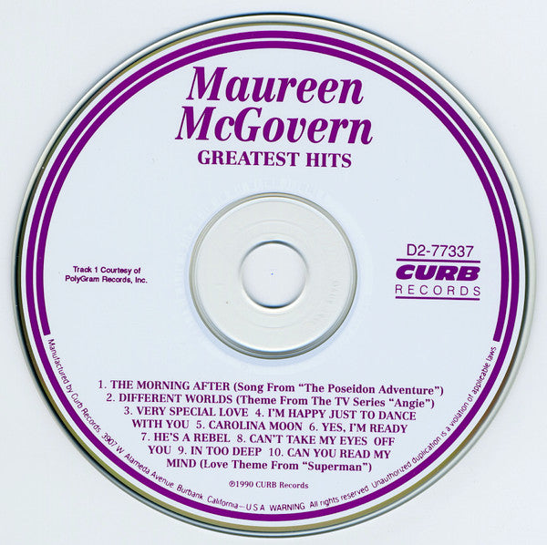 Maureen McGovern : Greatest Hits (CD, Comp)