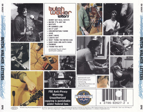 Butch Walker : Letters (CD, Album, Enh, DAD)