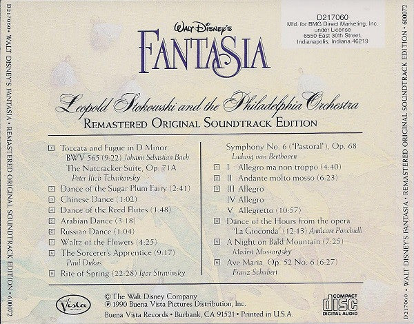 Leopold Stokowski And The The Philadelphia Orchestra : Walt Disney's Fantasia (Remastered Original Soundtrack Edition) (2xCD, Album, Club, RE, RM)