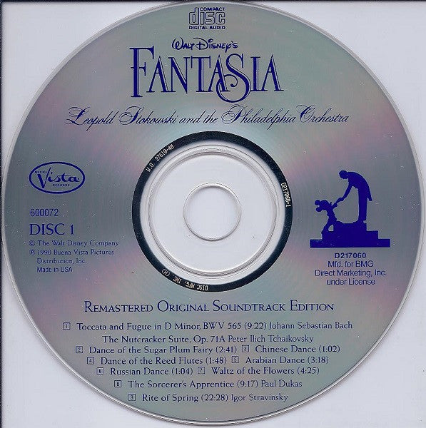 Leopold Stokowski And The The Philadelphia Orchestra : Walt Disney's Fantasia (Remastered Original Soundtrack Edition) (2xCD, Album, Club, RE, RM)