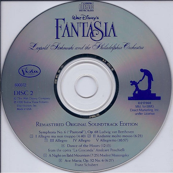 Leopold Stokowski And The The Philadelphia Orchestra : Walt Disney's Fantasia (Remastered Original Soundtrack Edition) (2xCD, Album, Club, RE, RM)