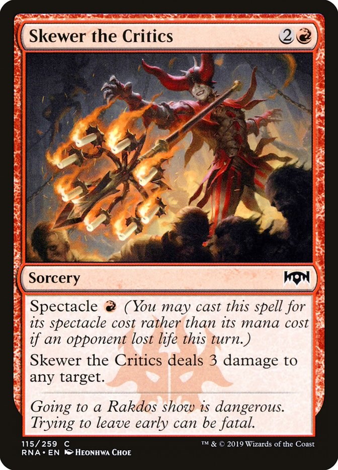 Skewer the Critics [RNA - 115] Magic the Gathering MTG Trading Card