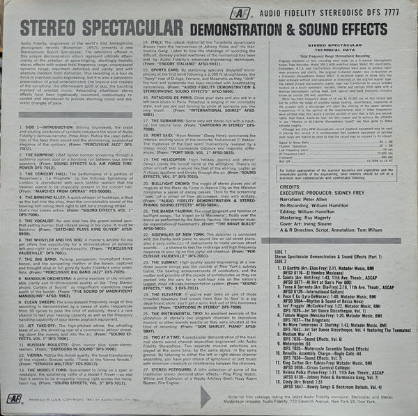 No Artist : Stereo Spectacular Demonstration & Sound Effects (LP, Comp)