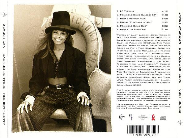 Janet Jackson : Because Of Love (CD, Maxi)