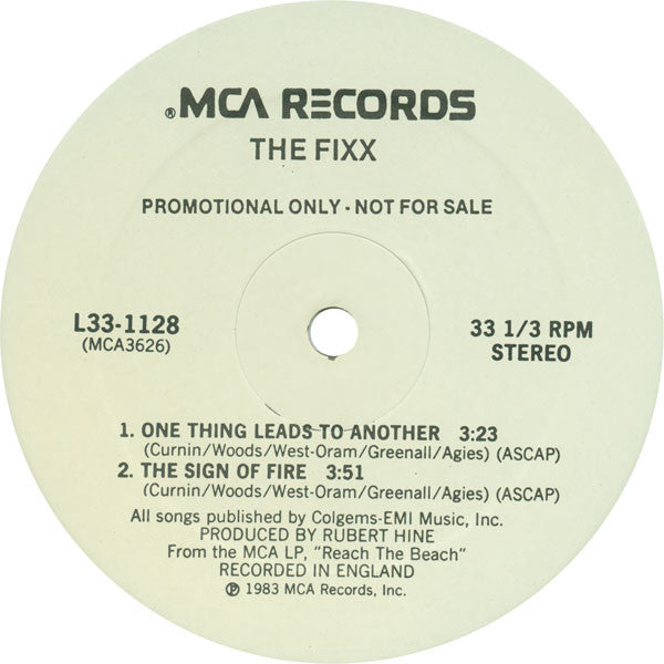 The Fixx : One Thing Leads To Another (12", Single, Promo)