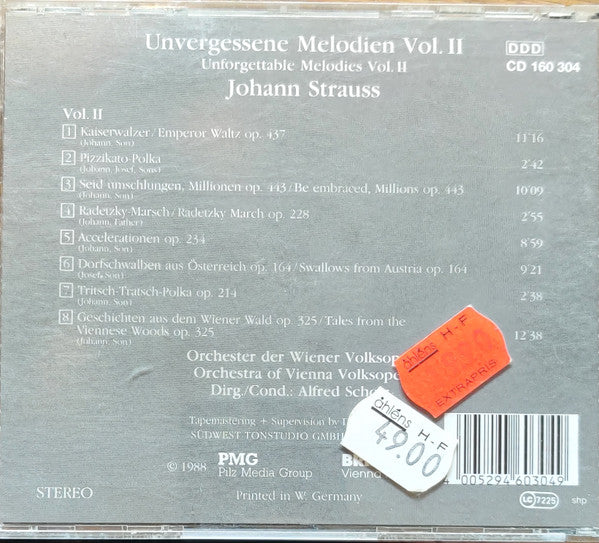 Wiener Volksopernorchester : Unforgettable Melodies, Vol. 2 (CD)