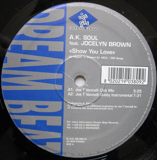 A.K. Soul Feat. Jocelyn Brown : Show You Love (12", 2/2)