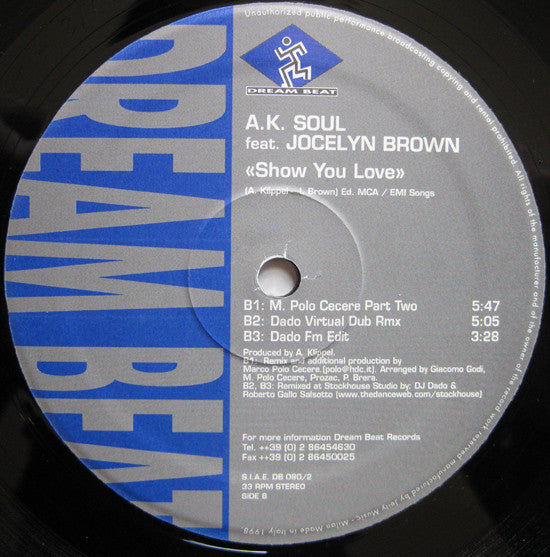 A.K. Soul Feat. Jocelyn Brown : Show You Love (12", 2/2)
