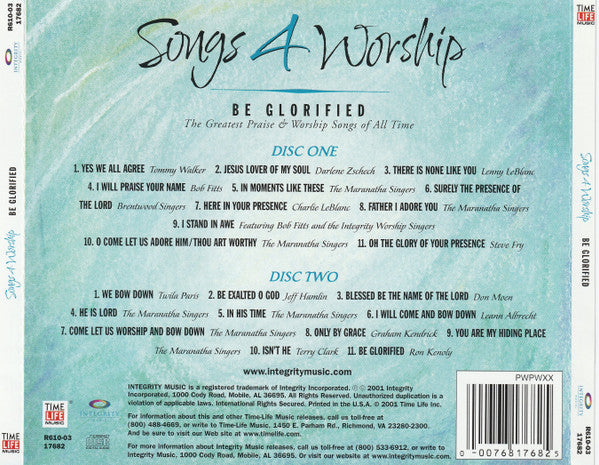 Various : Songs 4 Worship - Be Glorified (2xCD, Comp)