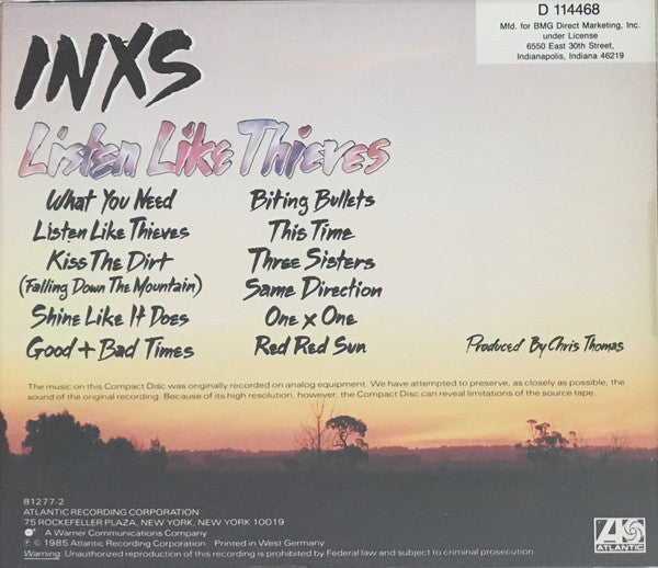 INXS : Listen Like Thieves (CD, Album, Club)