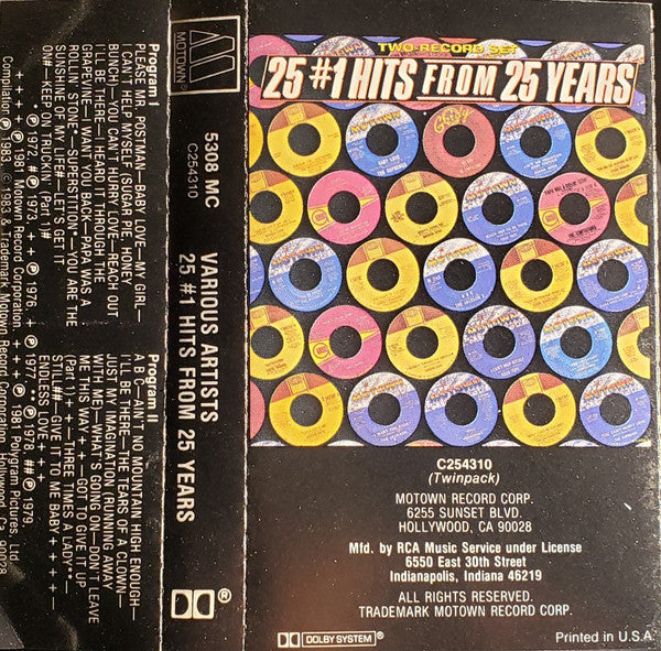 Various : 25 #1 Hits From 25 Years (Cass, Comp, Club, Dol)