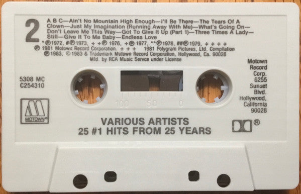 Various : 25 #1 Hits From 25 Years (Cass, Comp, Club, Dol)