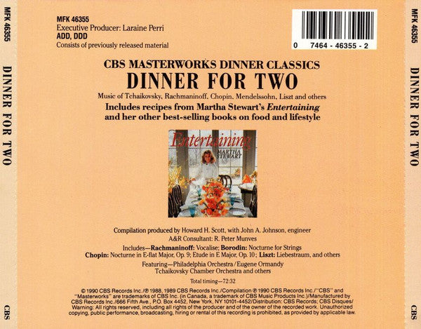 Various : Dinner For Two (CD, Album, Comp, RE)