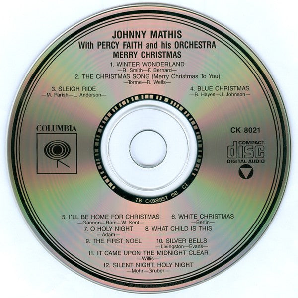 Johnny Mathis With Percy Faith & His Orchestra : Merry Christmas (CD, Album, RE, RP)