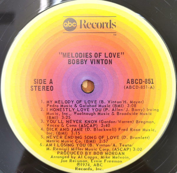 Bobby Vinton : Melodies Of Love (LP, Album)